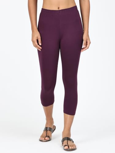 Image of Robinbosky Premium Stretchable Cotton Capri Legging for Women | Suitable for Formal wear & Casual wear | High-End Elastic Makes. The Leggings Squat Proof and Durable for Travel, Yoga, & Workout.