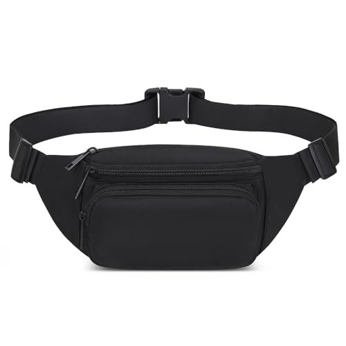 Bauchtasche Hüfttasche Herren Damen Klein Gürteltasche Sport Bum Hip Bag Männer Frauen Waist Fanny Pack für Reise Wandern Hundetraining Outdoor (Schwarz) – Bild 3