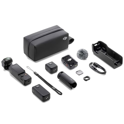 Image of DJI CP.OS.00000302.01 Osmo Pocket 3 Creator Combo 4K 120fps Handheld 3-Axis Gimbal Bundle with CPS 26 Month Protection Pack, 64GB Card, 10 inch Case, HDMI Cable, Cleaning Cloth and Deco Gear Master Guide
