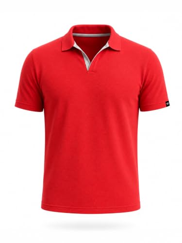 Image of Status Quo Men's Polo T-Shirt | Rich Cotton Blend | Slim Fit | All Day Comfort | Contrast Inner Placket | Polo Collar