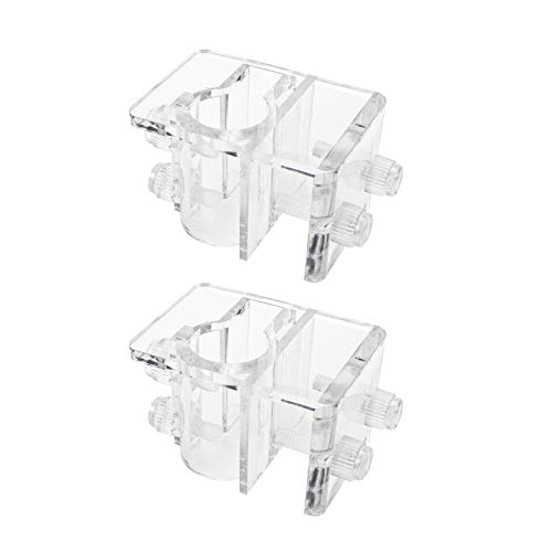 Quluxe 2 Pcs Acrylic Aquarium Soft Tube Fixture Holder Hose Clamps Fixing Clip for Holding Doing Pump Soft Hose