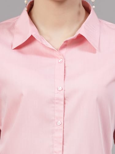 Image of Style Quotient Women Solid Chambrey Regular Formal Shirt