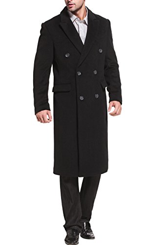 BGSD Men Josh Cashmere Wool Blend Double Breasted Long Walking Pea Coat (Also available in Big and Tall and Short)2