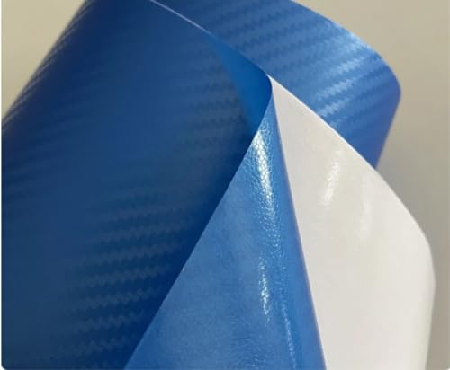 Image of WALLMATE Carbon & Matellic Wrap Sheet Roll Film Sticker Decal Waterproof Car Styling Wrap Auto Vehicle Accessories (12X100 Inch, 3D Blue Fiber Carbon)