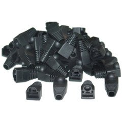 RJ45 Strain Relief Boots, Black, 50 Pieces Per Bag