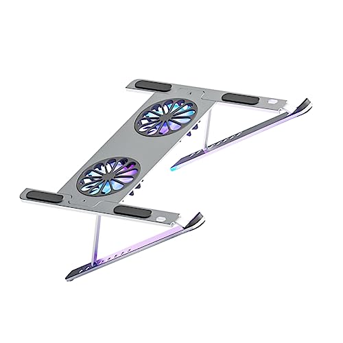 Base para laptop con ventilador y soporte ajustable de aluminio miniatura 1