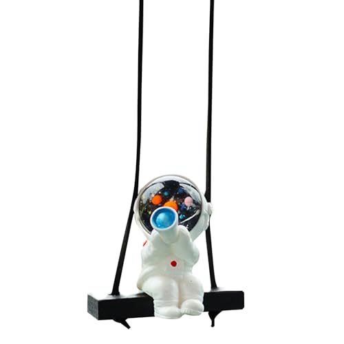 de coche de astronauta,Decoración colgante de coche - Sosteniendo un telescopio astronauta colgador retrovisor para coche - Accesorios para coche, colgante de resina, decoración Interior