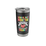 Cute Heart Quote School Bus Monitor Driver Appreciation Stainless Steel Insulated Tumbler