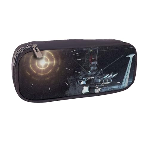 宇宙戦艦ヤマト20 鉛筆のサック ペンケース ペンポーチ ペンバッグ 筆箱ペン入れ 革 収納ケース 大容量 学生用 ダブルファスナー 個性