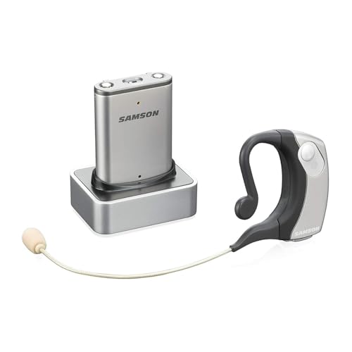 Image of Samson Airline Micro Uhf Earset Wireless Mic System, Tx and Rx | AR2 Rx, Rechargeable, Rx ~6 Hr, Omnidirectional Mic, 300' Range, USB Charging