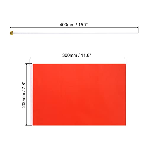Bandera Rojo con Palo de Mano 30x20cm rectangular para decoración de eventos, pack de 25 unidades 3