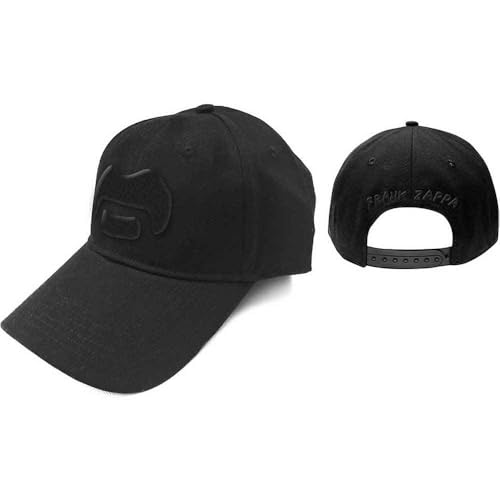 Image of Frank Zappa Baseball Cap Black Moustache Official Black Strapback