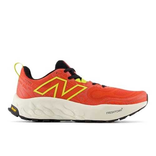 New Balance Men's Fresh Foam X Hierro V8 Trail Running Shoe, Neo Flame/Tea Tree/Angora, 44.5 EU