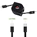 Cellet MFi Certified Retractable Lightning to USB-C Cable – 3ft Fast Charging Cord – Tangle-Free, Portable & Durable – Compatible with iPhone, iPad, and USB-C Chargers