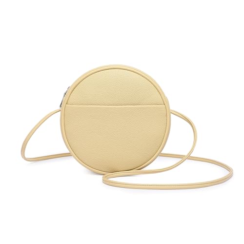 Image of Circle Crossbody Bag for Women NYLON Circle Purse with Zipper Adjustable Knot Shoulder Straps