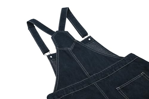chouyatou Women's Vintage Adjustable Strap Denim Overall Dress Distressed A-Line Pinafore Bib Jean Dress4