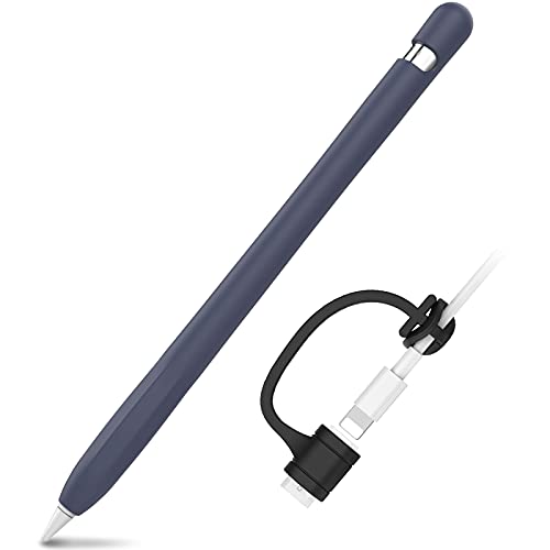 AhaStyle Anti-Slip Case Sleeve Silicone Protective Skin [ Added Cable Adapter Tether Kit] Compatible with Apple Pencil 1st Generation