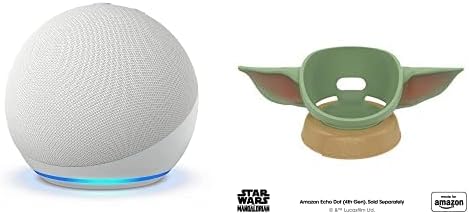 All-New Echo Dot (5th Gen, 2022 release) | Glacier White, with Made for Amazon, featuring The Mandalorian Baby Grogu ™-inspired Stand 2 31LOJIQkYnL. AC