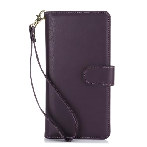 Étui Samsung A04E cuir avec porte-carte et sangle de maintien arrière magnétique