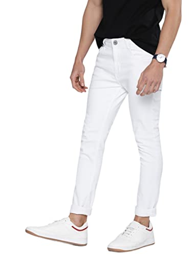 Image of X20 Mens Clasic Clean Slim Fit White Jeans