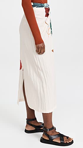 Vince Women's Painted Abstract Draped Knot Skirt4