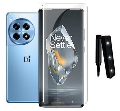 Premium Tempered Glass Design for Oneplus 12 Advanced Border Less Full Edge to Edge 3D Curved UV Screen Protector and Easy Installation Kit (Pack of 1) asy Installation Kit