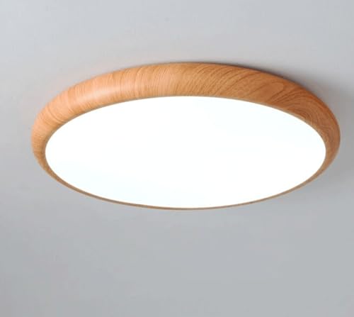 Plafonnier LED grain de bois dimmable de 50 cm avec télécommande pour salon - 5