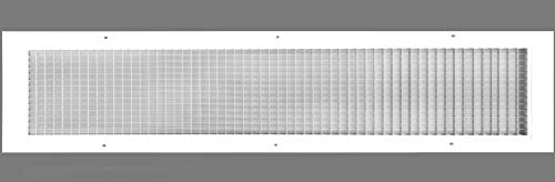 Image of 8 inch x 32 inch Cube Core Eggcrate Return Air Grille - Aluminum Rust Proof - HVAC Vent Duct Cover - White [Outer Dimensions: 10.75 inchw X 34.75 inchh]