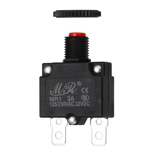 QUARKZMAN Disjoncteur Thermique 6Amp 125/250V AC 32V Dc Interrupteur Rouge