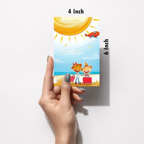 Image of SiddArtify Happy Kids Summer Vacation - Playground Art Prints Set - Set of 2-4x6 Inch - Board (Pack of 6) - Sticker (Pack of 6) Wall Room Decoration art Poster Prints