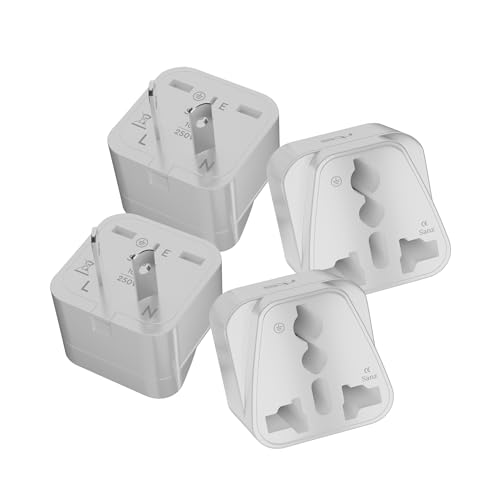 Image of rts India Australia New Zealand China Plug Adapter Converter Internation Worldwide Universal Travel Adapter Essentials Adapter Plug Converter Perfect for Cell Phones, Laptop Camera Chargers (4 Pack)