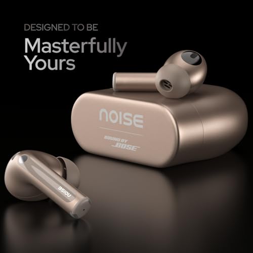 Image of Noise Master Buds, Sound by Bose in-Ear Bluetooth Earbuds, Up to 49dB Adaptive ANC, LHDC 5.0, Immersive Spatial Audio, 44H Playtime with 6 mic ENC, Dual Pairing, IPX5 Ear Buds TWS (Copper Rose)