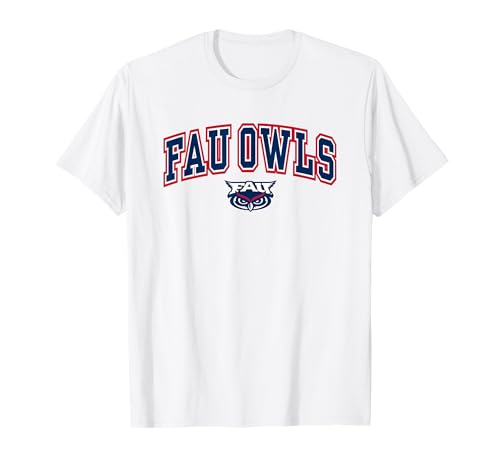 Florida Atlantic Owls Arch Over White T-Shirt Small