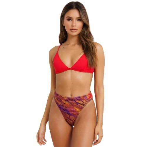urge Sunset Mirage High-Waist Bikini Bottom for Women Cheeky Coverage Swim Bottom Only-picture-33