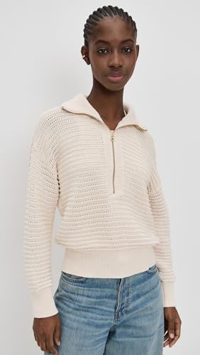 Varley Women's Tara Pointelle Half Zip Sweater2