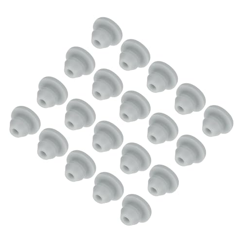 Image of MECCANIXITY 20pcs Silicone Snap in Locking Hole Plugs,4.5mm /0.2 Inch Mounting Diameter Narrow Groove Width 1.5mm Panel Seal Cover Round for Kitchen Bulkheads Waterproof Sealing Plugs Grey