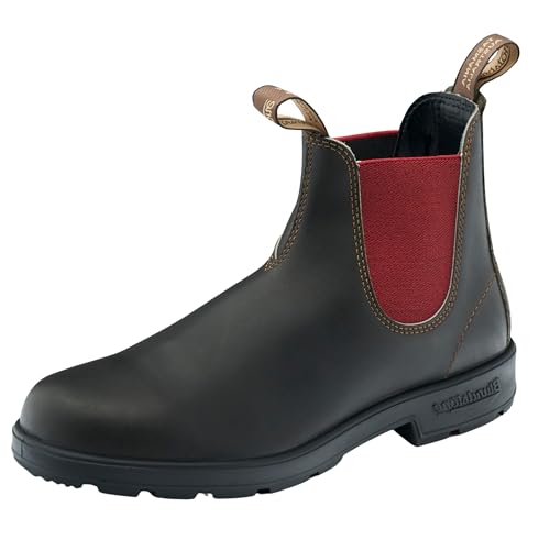 Blundstone, Unisex, Original 500 Chelsea Boots, Stout Brown/Crimson, Mens 10.5 Medium