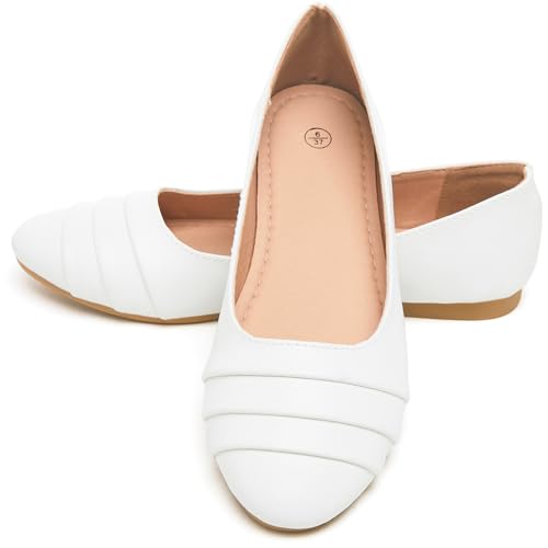 HEAWISH Women's Black Flats Shoes Round Toe Slip On Casual...