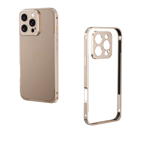 Coque iPhone 13 Pro or anti-choc avec cadre latéral métal contre la casse objectif