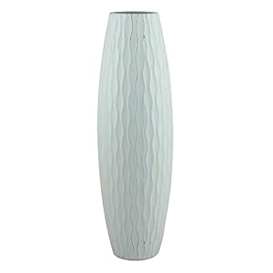 Stonebriar SB-5076C Beach Nostalgia Large Weathered Pale Ocean Wood Vase, Light Blue, 15.7″