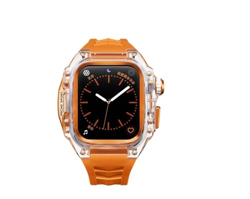 Bracelet fluororubber transparent transparent pour Apple Watch 45mm