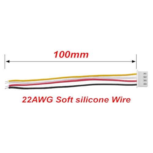Conectores JST-XH de 4 pines con cables de silicona resistentes al calor de 100 mm 4