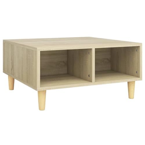 vidaXL Couchtisch Skandinavisch Beistelltisch Wohnzimmertisch Kaffeetisch Sofatisch Teetisch Tisch Wohnzimmer Sonoma-Eiche 60x60x30cm Holzwerkstoff
