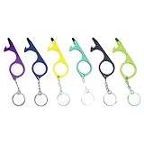 QPOIBSD No Touch Door Opener Tool 6 Pack - Premium Multitool Keychain with Touchscreen Stylus and Bottle Opener