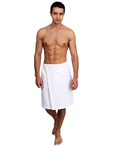Image of TowelSelections Mens Cotton Shower Wrap Adjustable Terry Velour Spa Bath Towel Wrap Sauna Gym Towels for Men