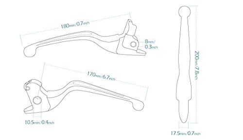 Kiwav SS-363702-LEVER-CLEAN-C Aluminum Hand Control Brake Clutch Lever Chrome Compatible thumb #3