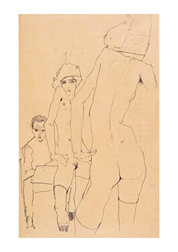 Affiche d'art Schiele poster nu devant le miroir pour salon chic