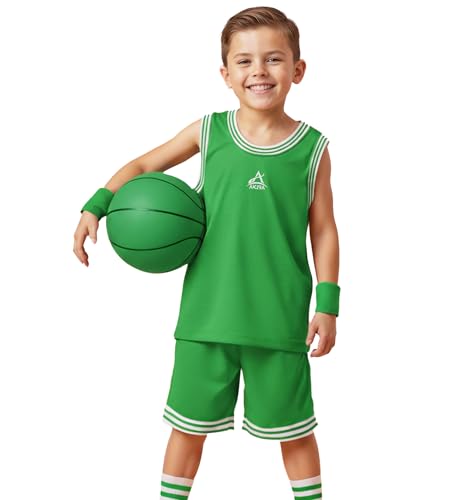 Image of AKIBA Basketball /volley ball Jersey Set for Kids (GREEN, 5Y-6Y)