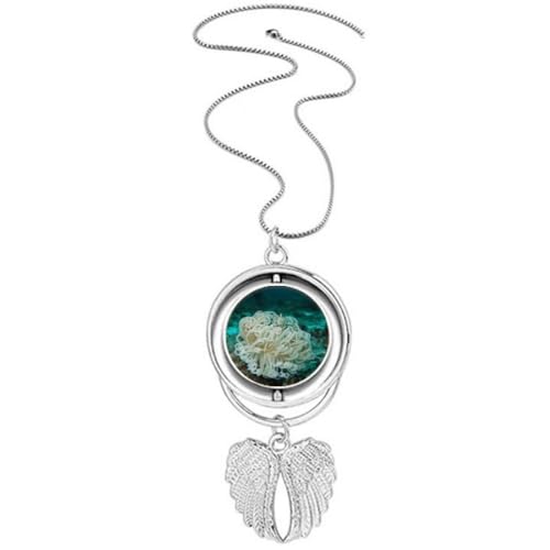 Collier avec pendentif ailes d'ange méduses vert océan