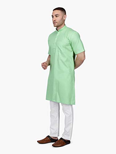 Image of Rajubhai Hargovindas Men's Premium Cotton Half Sleeve Solid Kurta
